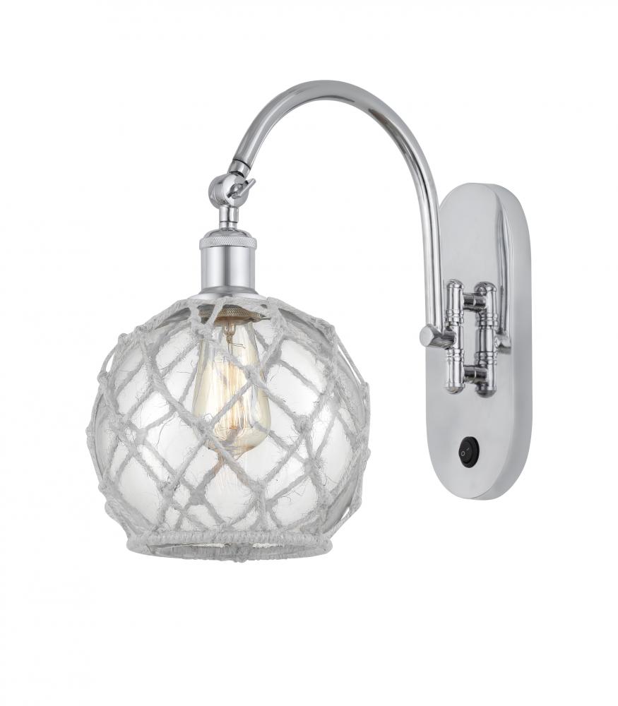Farmhouse Rope - 1 Light - 8 inch - Polished Chrome - Adjustable Swing Arm