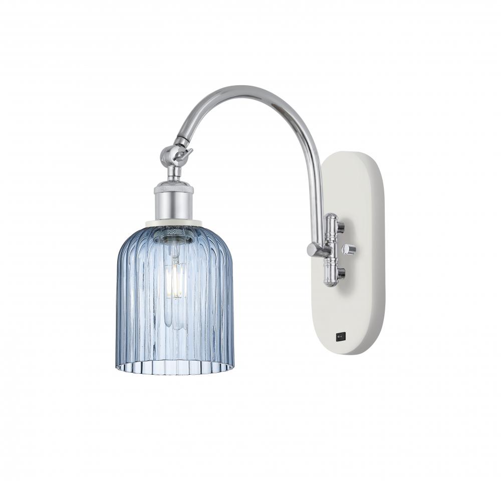 Bridal Veil - 1 Light - 5 inch - White Polished Chrome - Adjustable Swing Arm