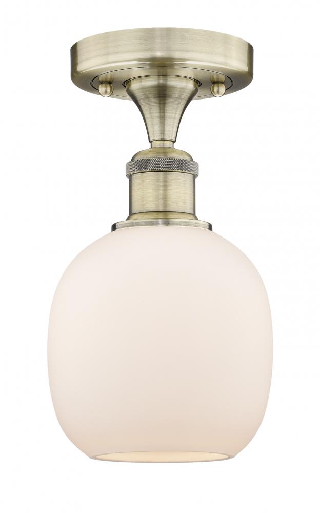 Belfast - 1 Light - 6 inch - Antique Brass - Semi-Flush Mount