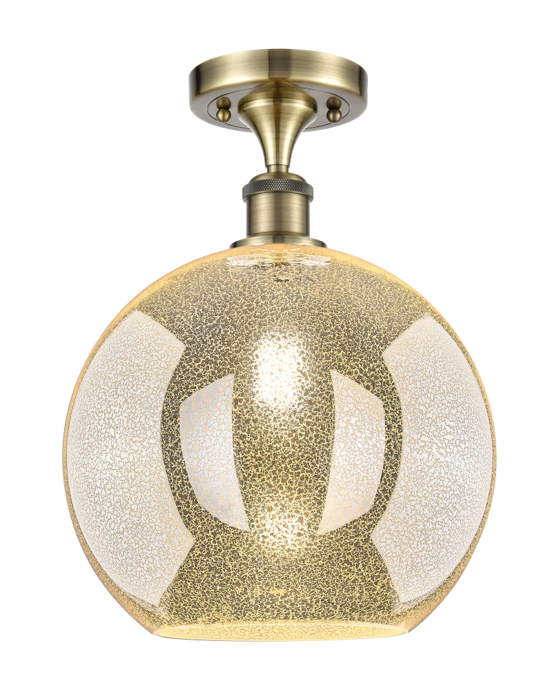 Athens - 1 Light - 12 inch - Antique Brass - Semi-Flush Mount