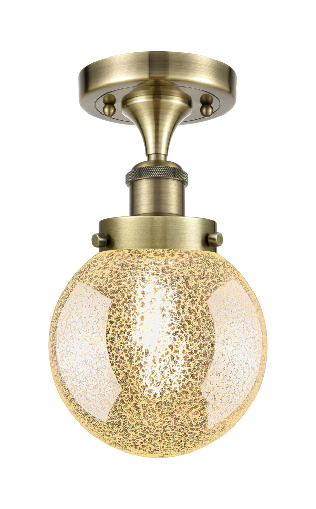 Beacon - 1 Light - 6 inch - Antique Brass - Semi-Flush Mount