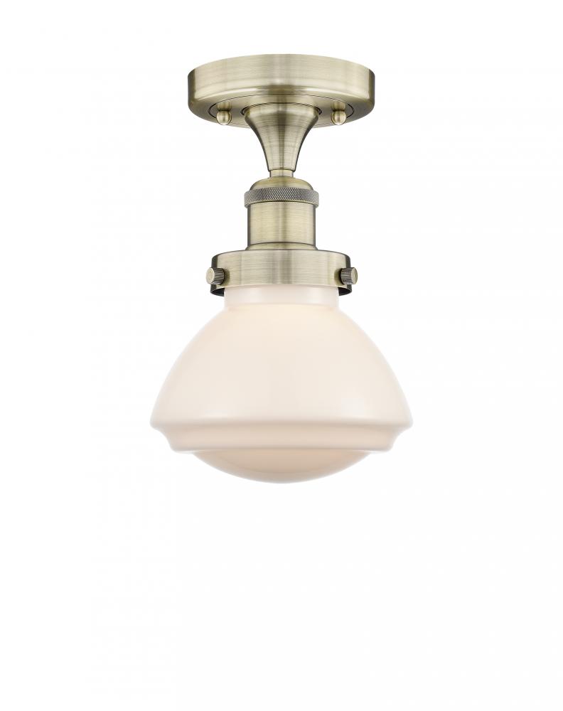 Olean - 1 Light - 7 inch - Antique Brass - Semi-Flush Mount