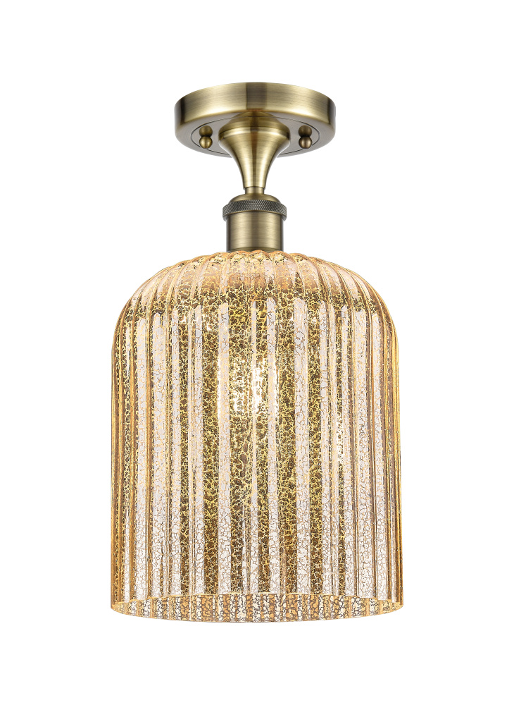 Bridal Veil - 1 Light - 5 inch - Antique Brass - Semi-Flush Mount
