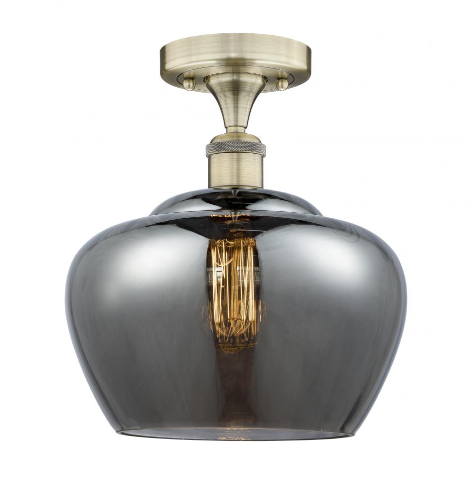 Fenton - 1 Light - 11 inch - Antique Brass - Semi-Flush Mount