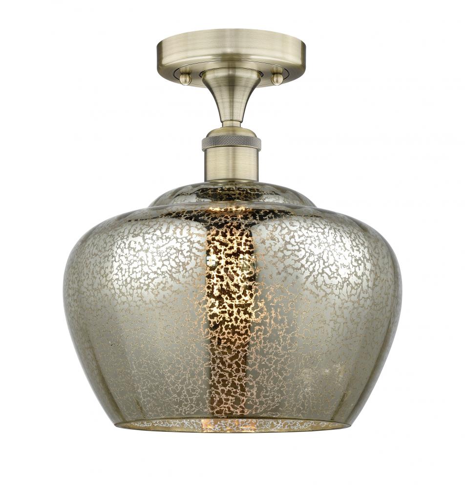 Fenton - 1 Light - 11 inch - Antique Brass - Semi-Flush Mount