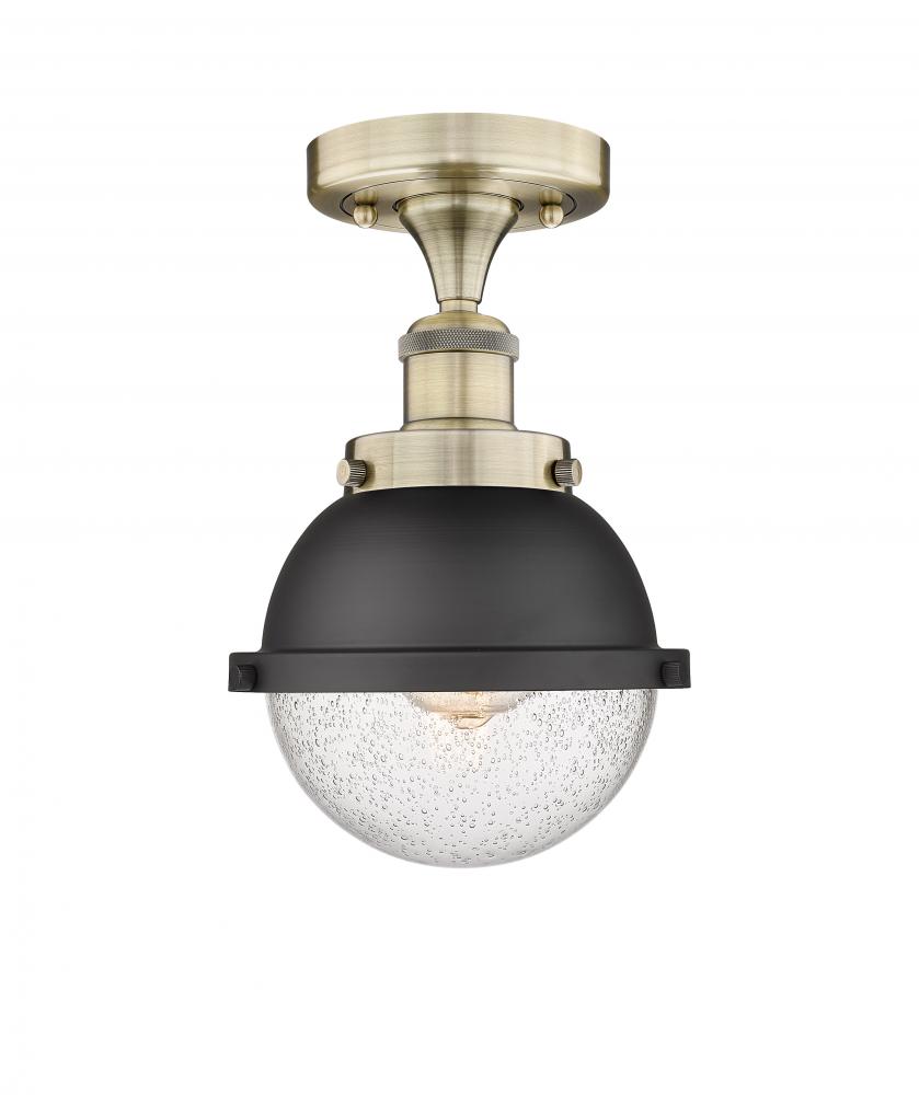 Edison - 1 Light - 7 inch - Antique Brass - Semi-Flush Mount