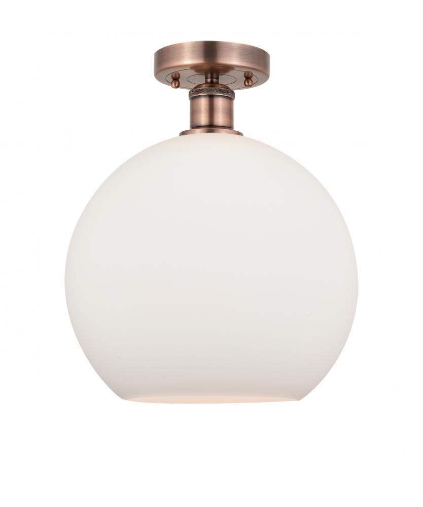 Athens - 1 Light - 12 inch - Antique Copper - Semi-Flush Mount