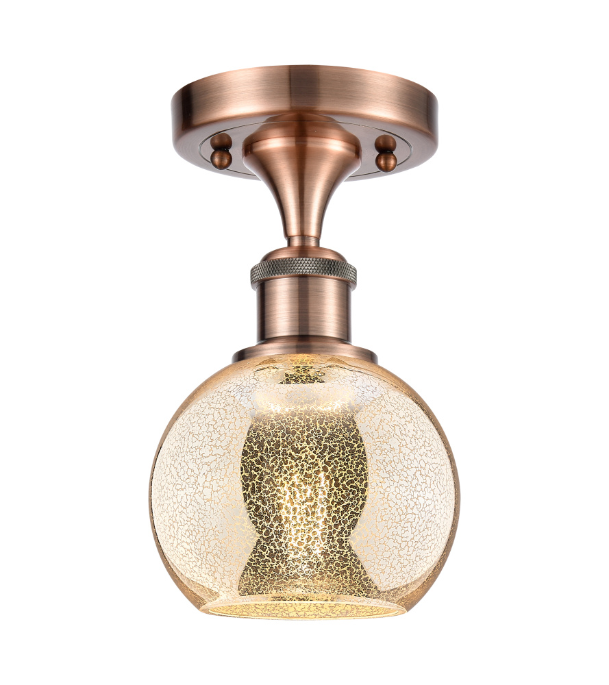 Athens - 1 Light - 6 inch - Antique Copper - Semi-Flush Mount