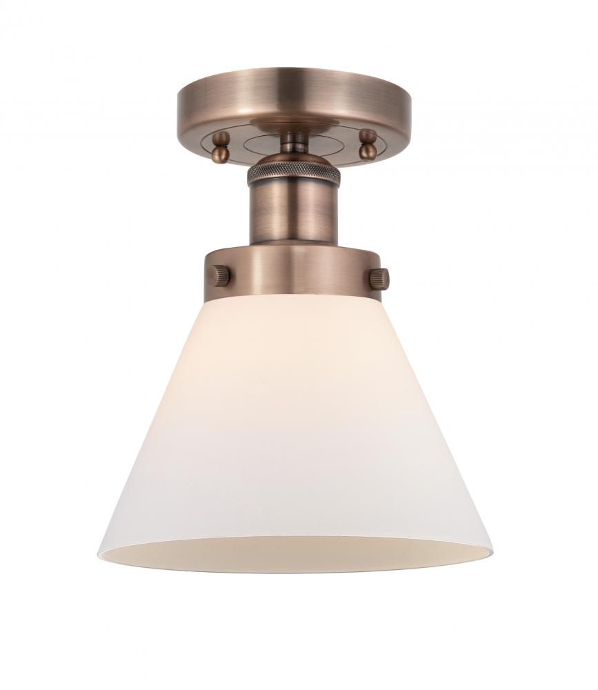 Cone - 1 Light - 8 inch - Antique Copper - Semi-Flush Mount