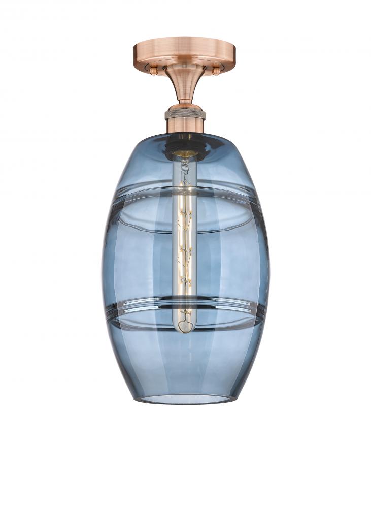 Vaz - 1 Light - 8 inch - Antique Copper - Semi-Flush Mount