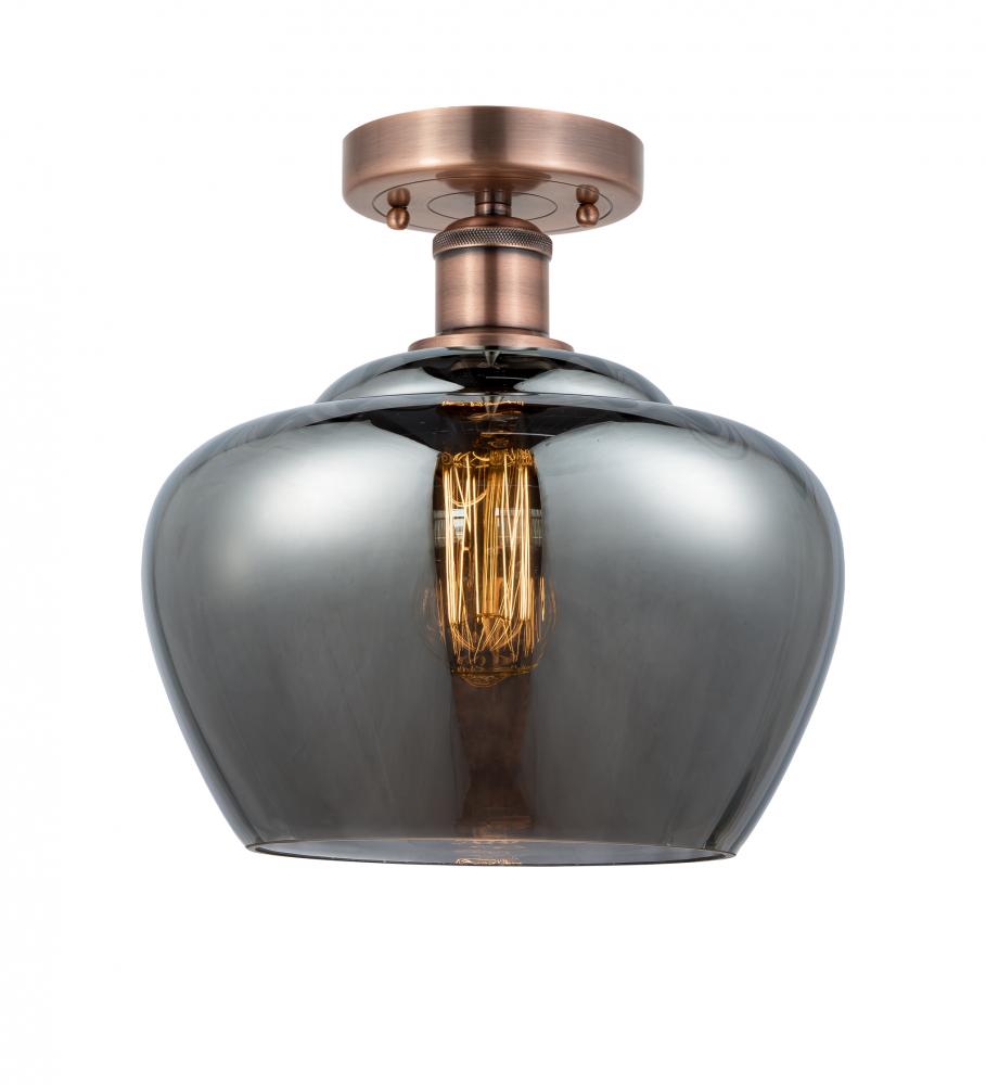 Fenton - 1 Light - 11 inch - Antique Copper - Semi-Flush Mount