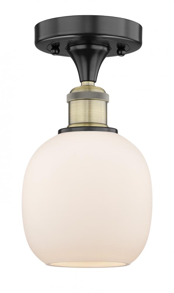 Belfast - 1 Light - 6 inch - Black Antique Brass - Semi-Flush Mount