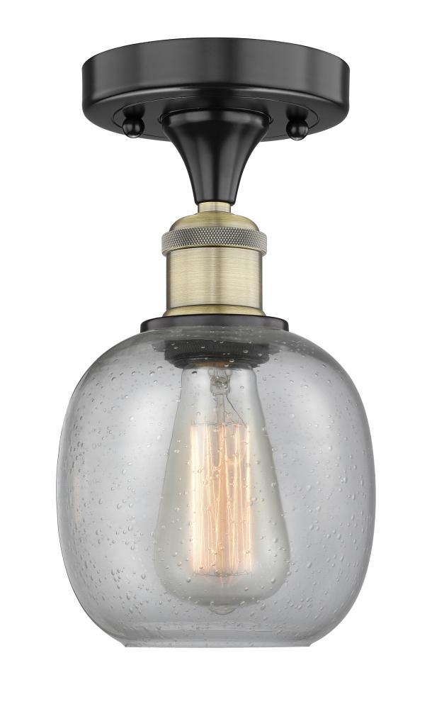 Belfast - 1 Light - 6 inch - Black Antique Brass - Semi-Flush Mount