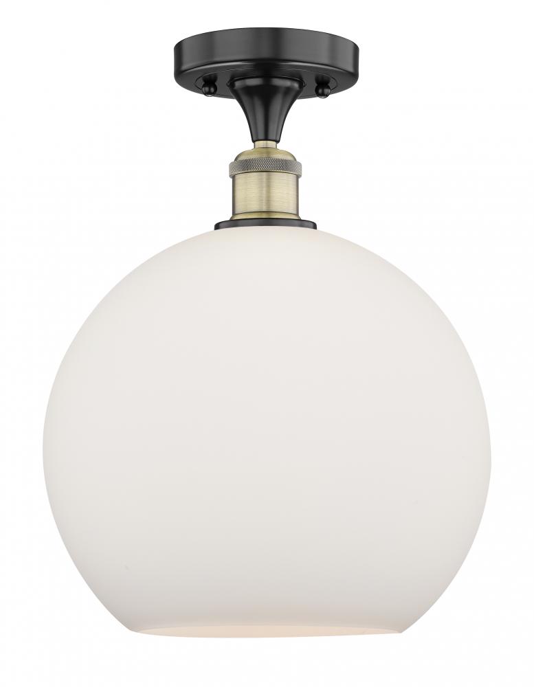 Athens - 1 Light - 12 inch - Black Antique Brass - Semi-Flush Mount