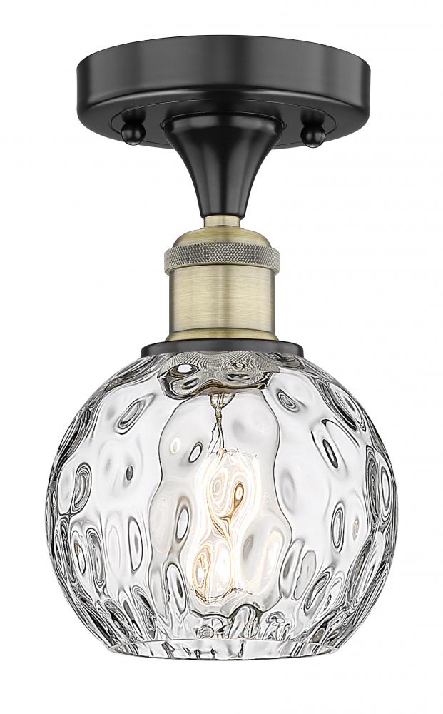 Athens Water Glass - 1 Light - 6 inch - Black Antique Brass - Semi-Flush Mount