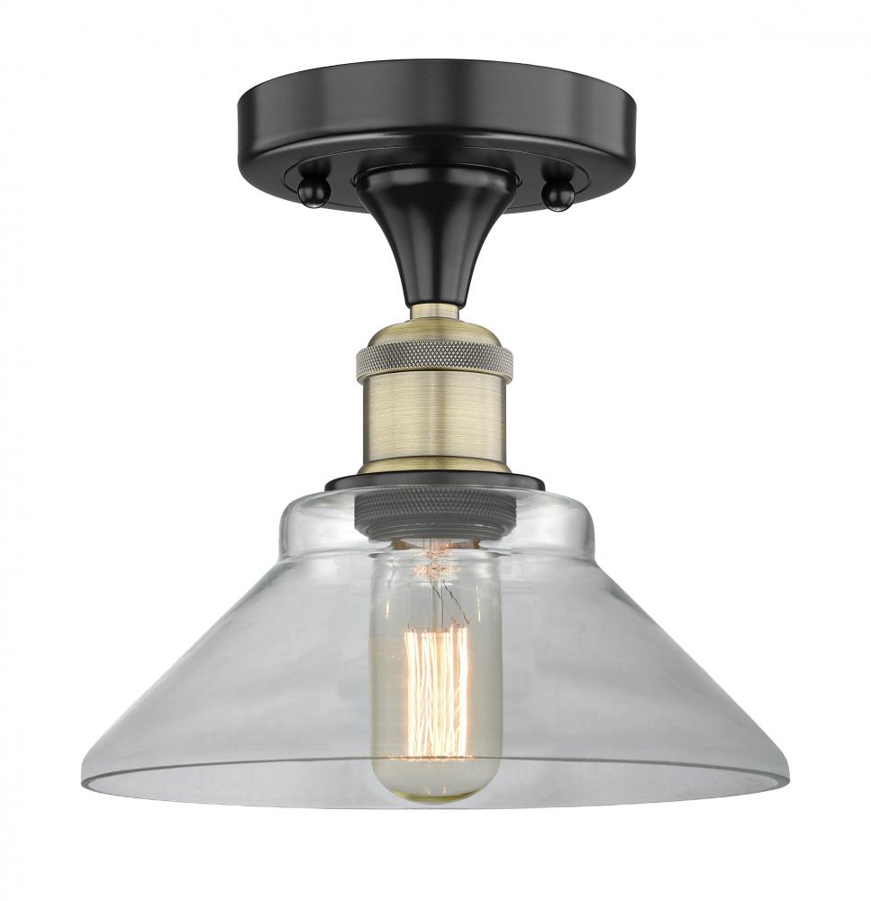 Orwell - 1 Light - 8 inch - Black Antique Brass - Semi-Flush Mount