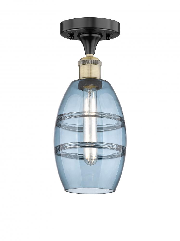 Vaz - 1 Light - 6 inch - Black Antique Brass - Semi-Flush Mount