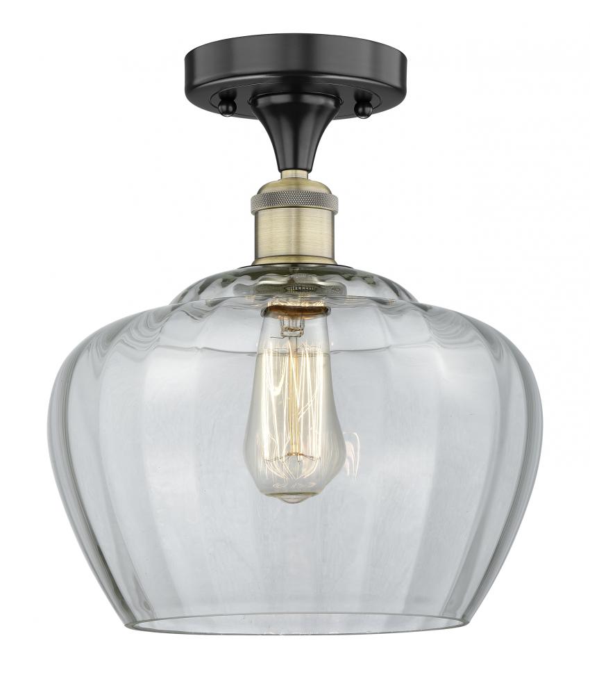 Fenton - 1 Light - 11 inch - Black Antique Brass - Semi-Flush Mount