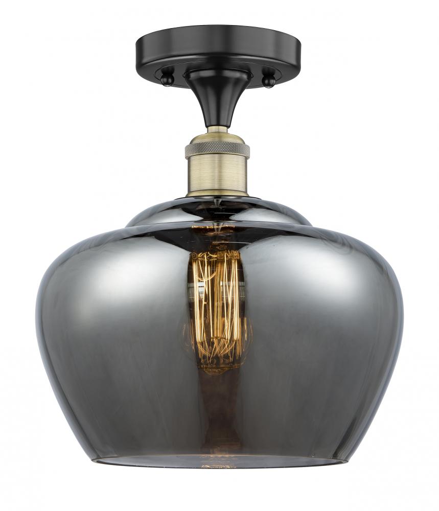 Fenton - 1 Light - 11 inch - Black Antique Brass - Semi-Flush Mount