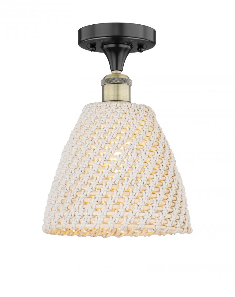 Bristol Natural - 1 Light - 9 inch - Black Antique Brass - Semi-Flush Mount