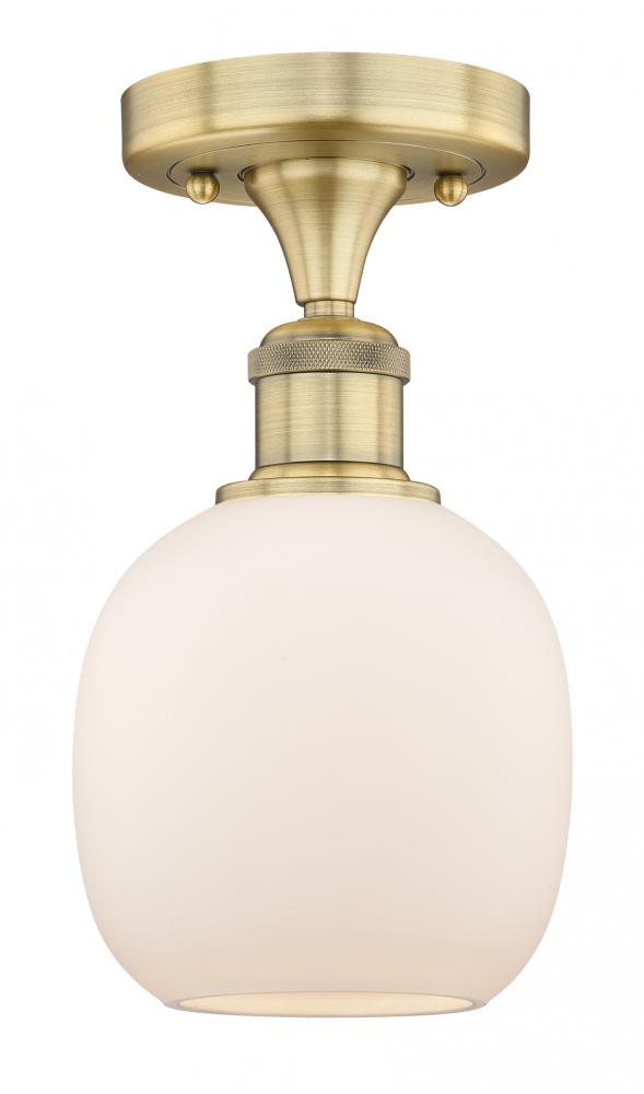 Belfast - 1 Light - 6 inch - Brushed Brass - Semi-Flush Mount
