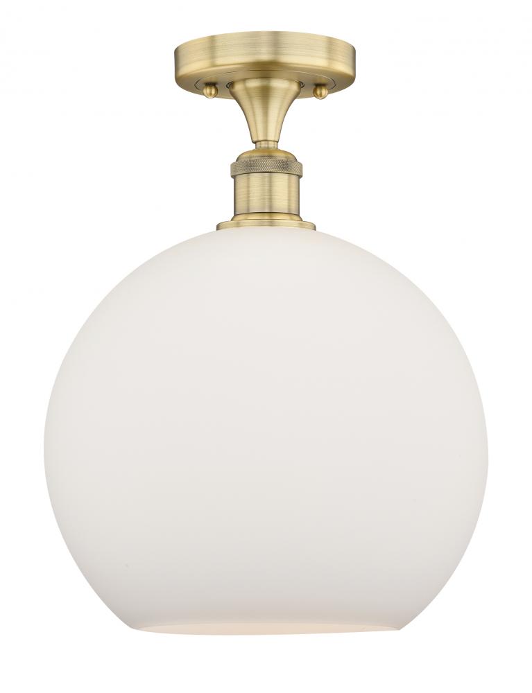 Athens - 1 Light - 12 inch - Brushed Brass - Semi-Flush Mount