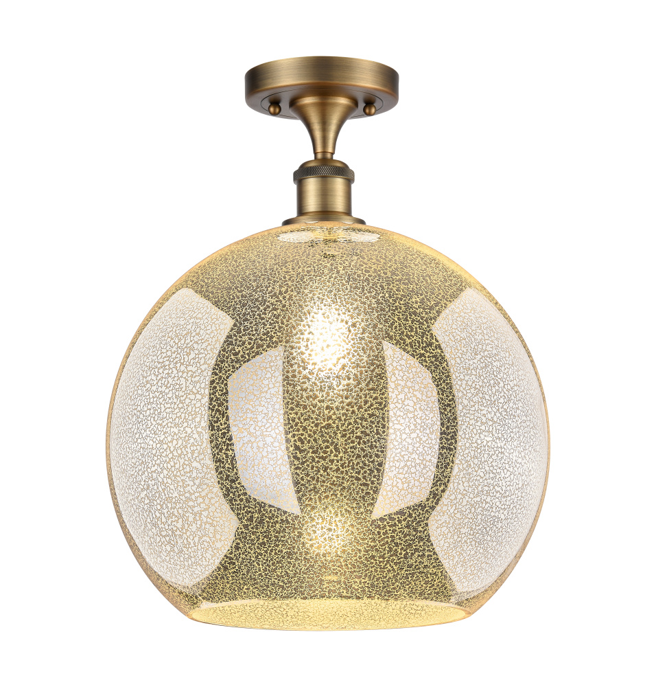 Athens - 1 Light - 14 inch - Brushed Brass - Semi-Flush Mount