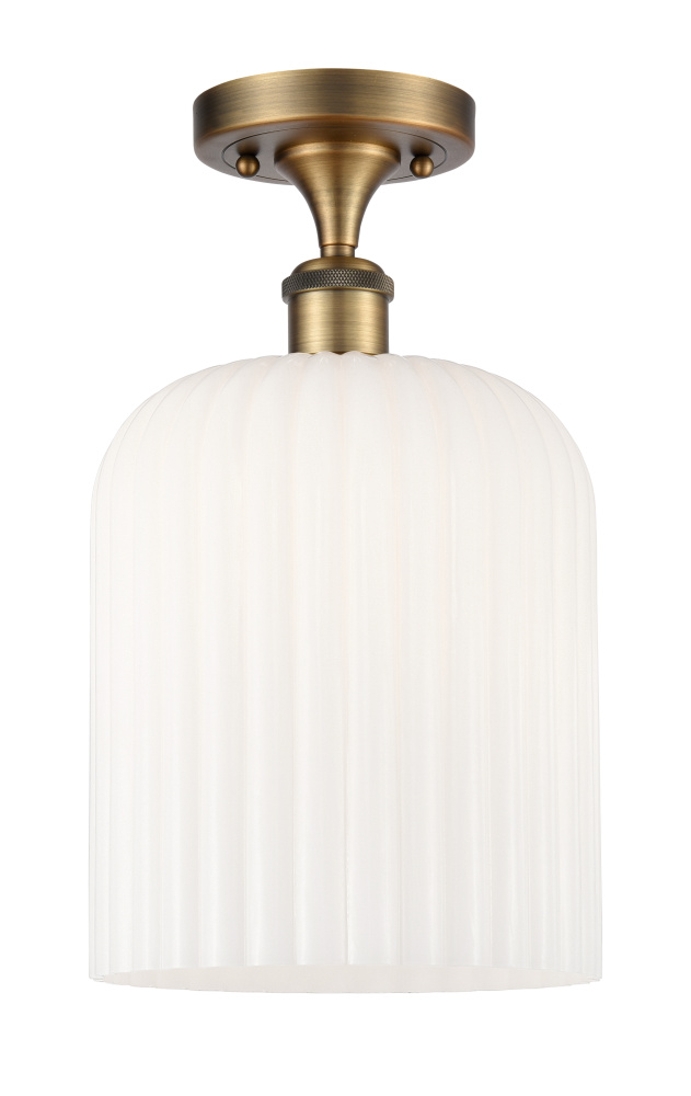 Bridal Veil - 1 Light - 5 inch - Brushed Brass - Semi-Flush Mount