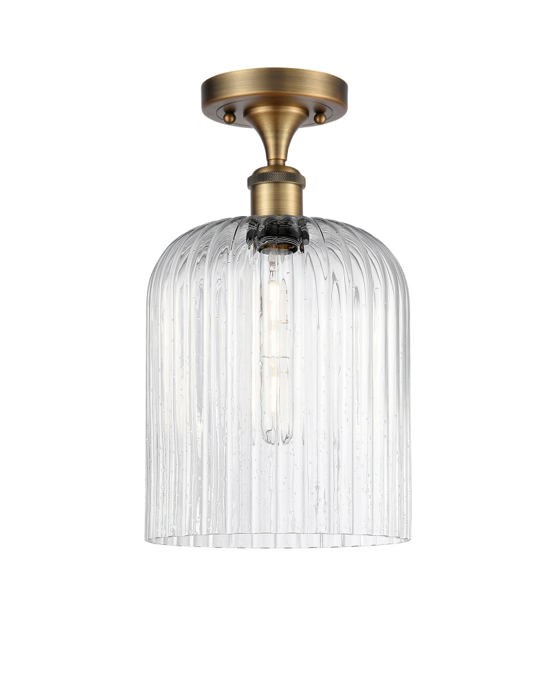 Bridal Veil - 1 Light - 5 inch - Brushed Brass - Semi-Flush Mount
