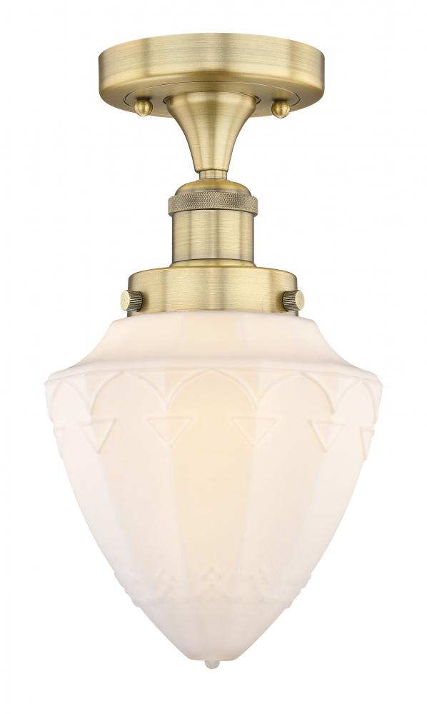 Bullet - 1 Light - 6 inch - Brushed Brass - Semi-Flush Mount
