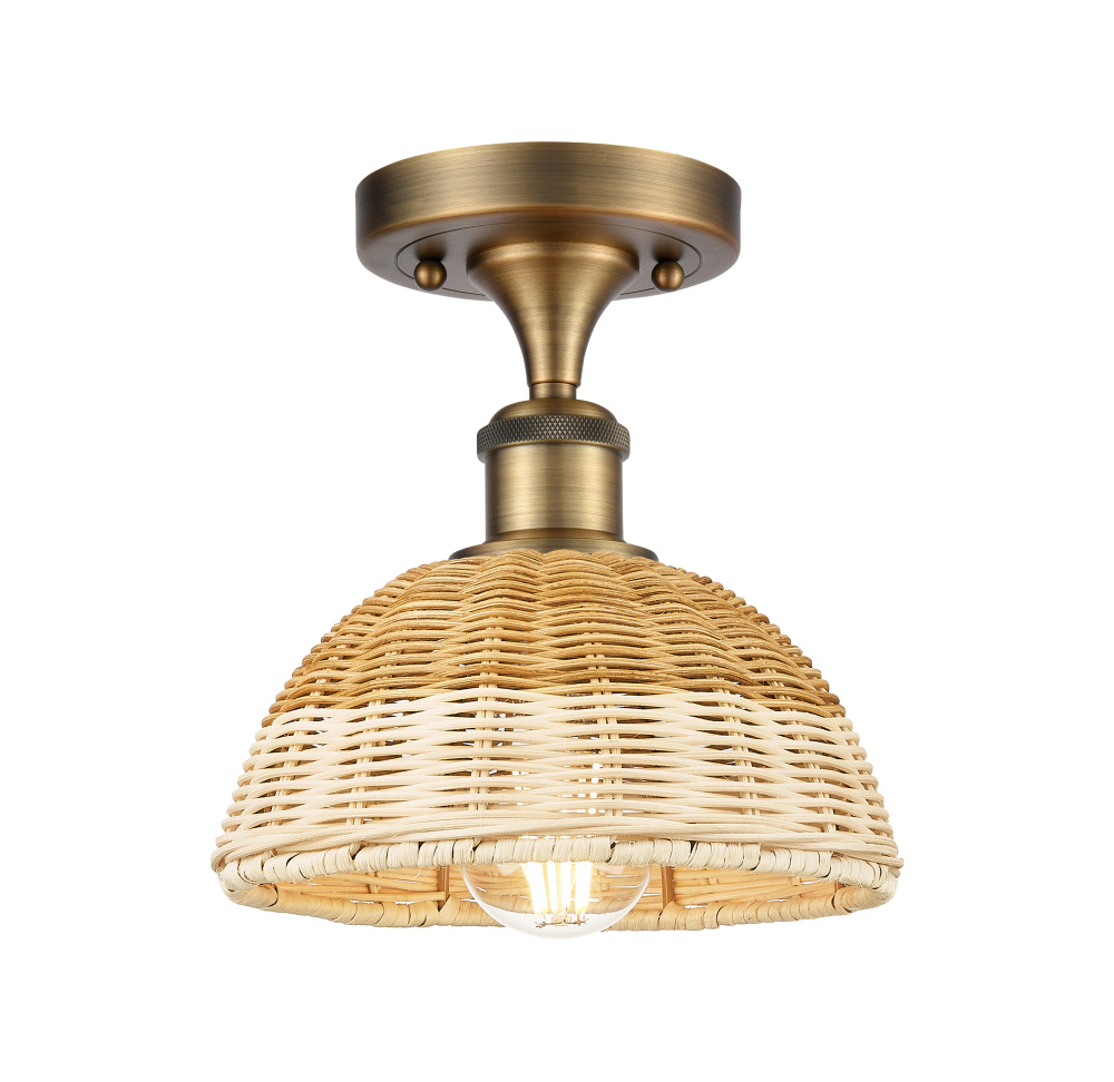 Bristol Natural II - 1 Light - 8 inch - Brushed Brass - Semi-Flush Mount