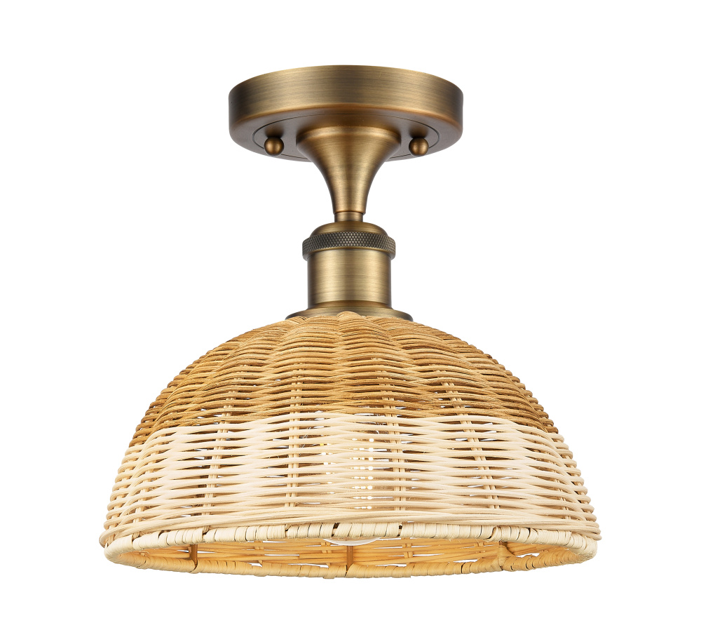 Bristol Natural II - 1 Light - 9 inch - Brushed Brass - Semi-Flush Mount