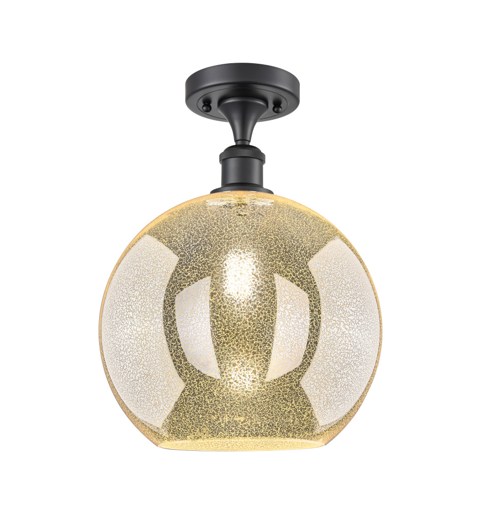 Athens - 1 Light - 12 inch - Matte Black - Semi-Flush Mount