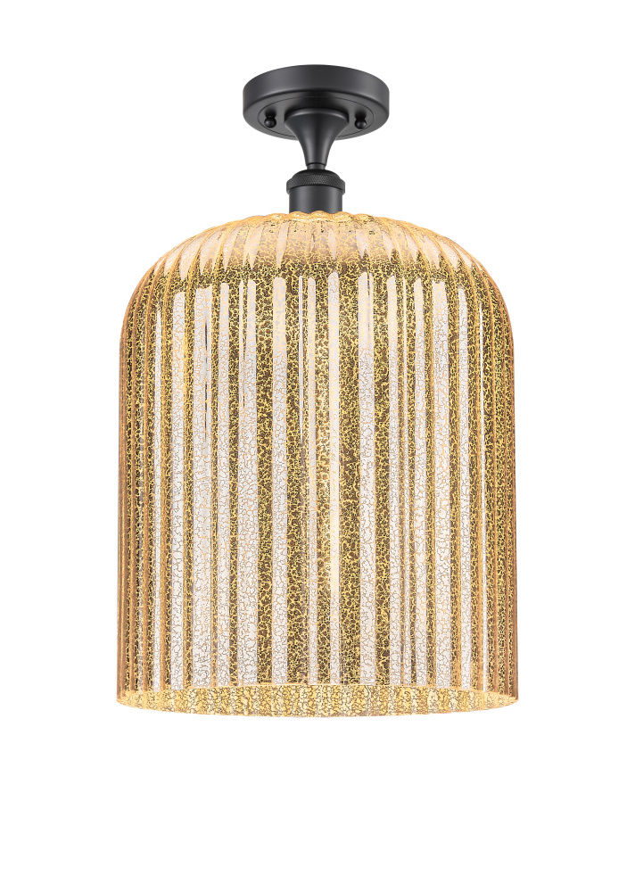 Bridal Veil - 1 Light - 5 inch - Matte Black - Semi-Flush Mount