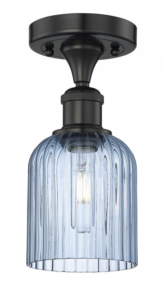 Bridal Veil - 1 Light - 5 inch - Matte Black - Semi-Flush Mount