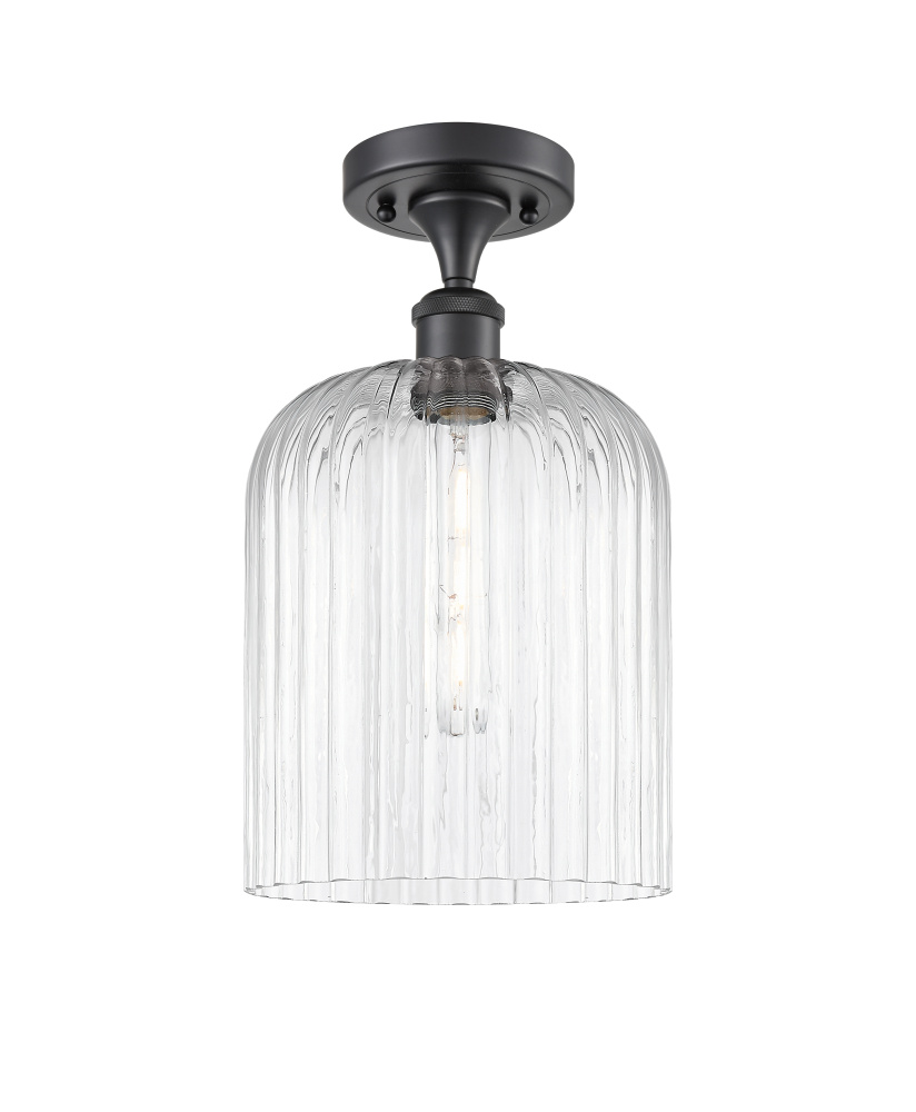 Bridal Veil - 1 Light - 5 inch - Matte Black - Semi-Flush Mount