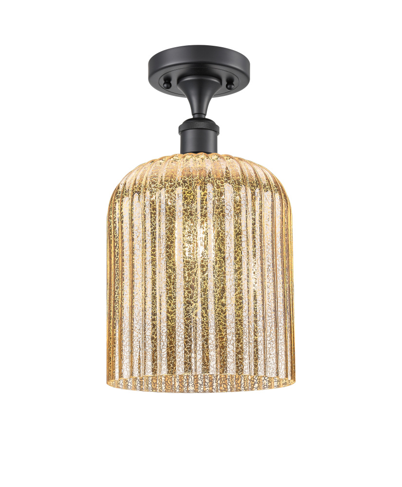 Bridal Veil - 1 Light - 5 inch - Matte Black - Semi-Flush Mount