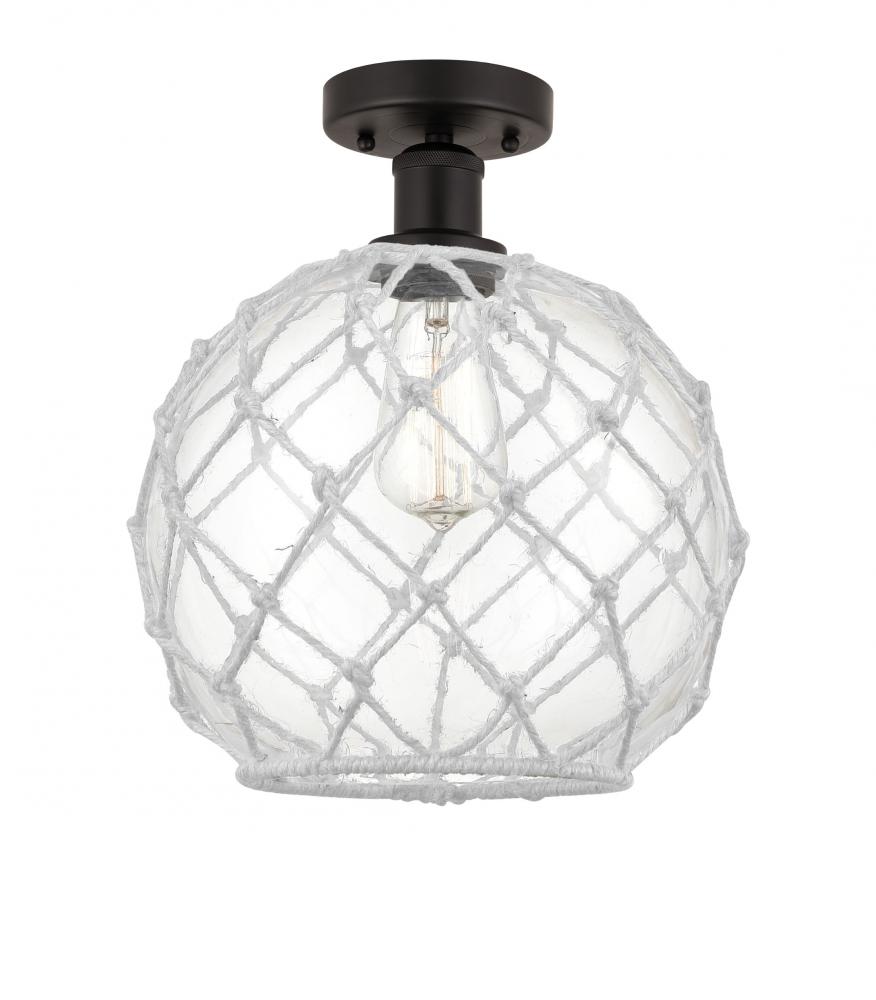 Farmhouse Rope - 1 Light - 10 inch - Oil Rubbed Bronze - Semi-Flush Mount