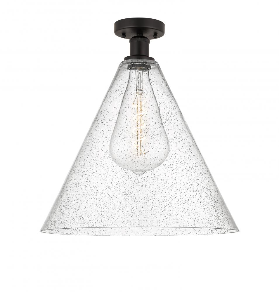 Berkshire - 1 Light - 16 inch - Oil Rubbed Bronze - Semi-Flush Mount