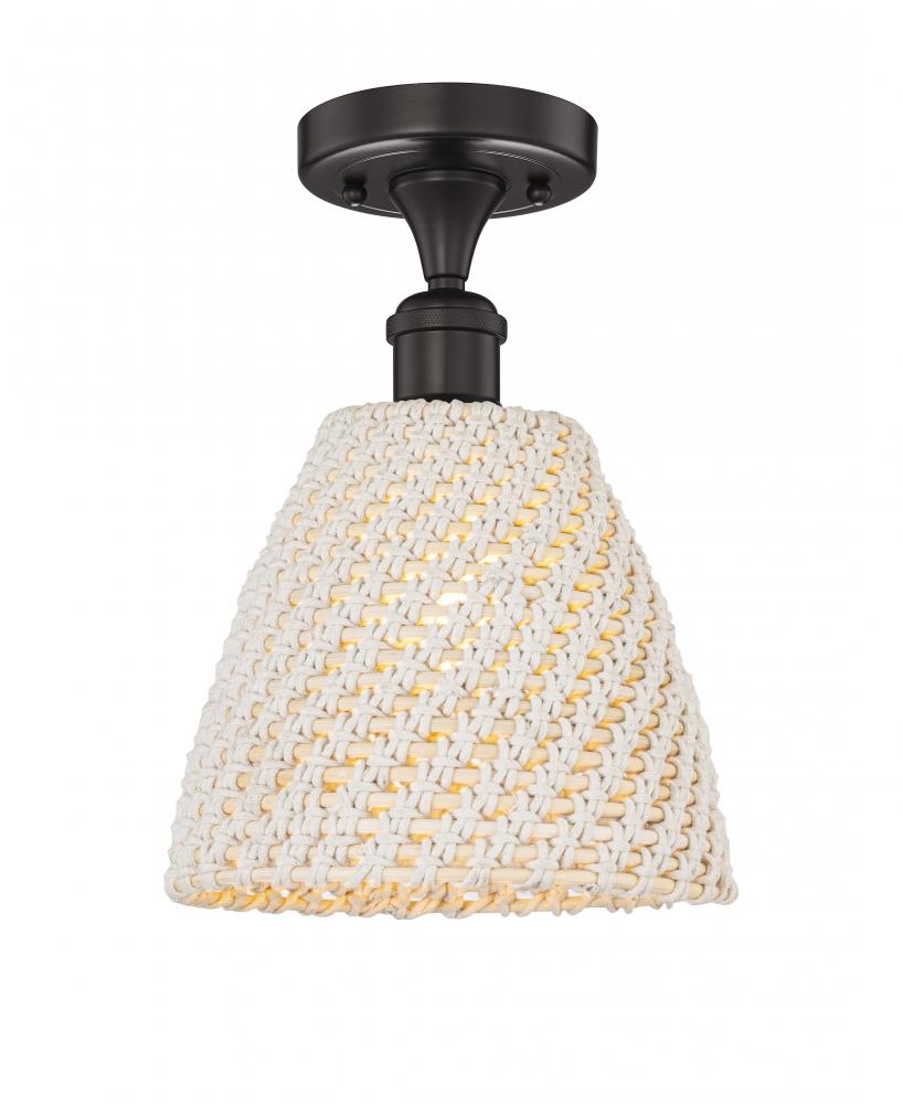 Bristol Natural - 1 Light - 9 inch - Oil Rubbed Bronze - Semi-Flush Mount