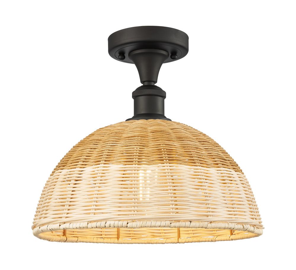 Bristol Natural II - 1 Light - 12 inch - Oil Rubbed Bronze - Semi-Flush Mount