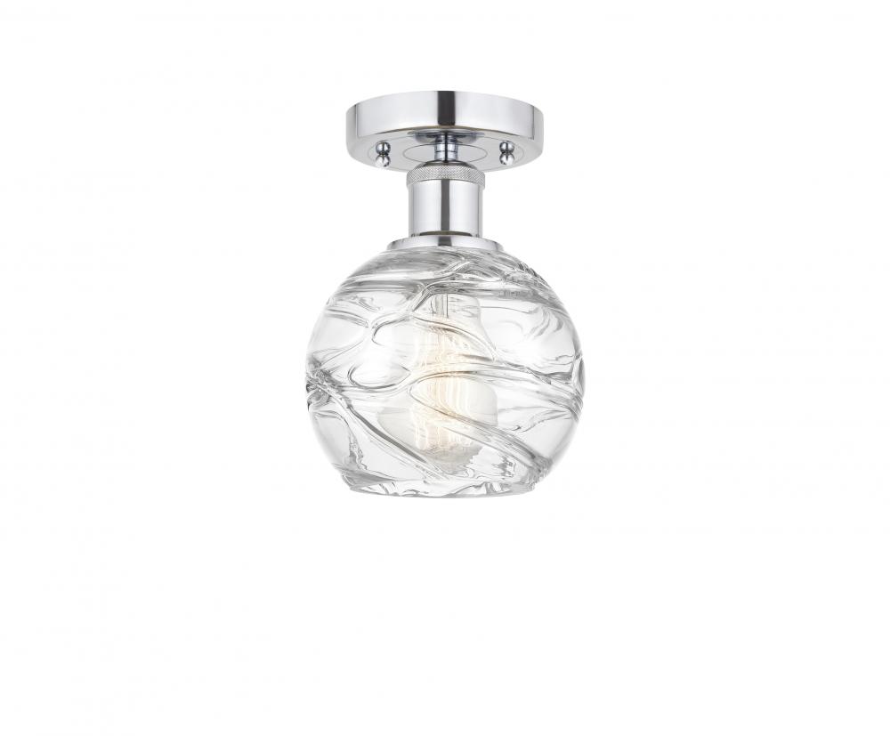 Athens Deco Swirl - 1 Light - 6 inch - Polished Chrome - Semi-Flush Mount
