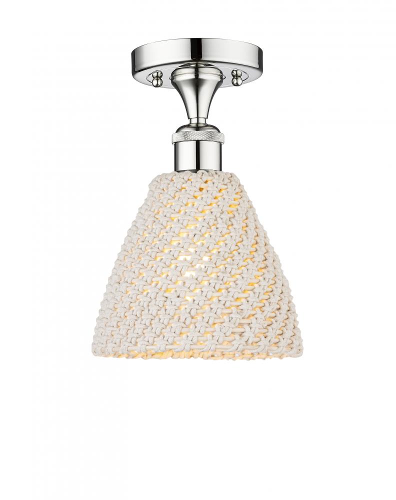 Bristol Natural - 1 Light - 8 inch - Polished Chrome - Semi-Flush Mount