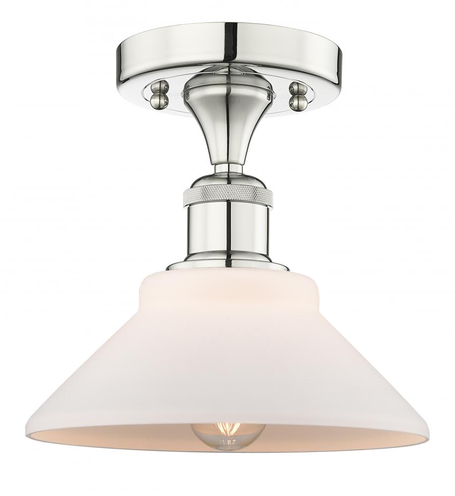 Orwell - 1 Light - 8 inch - Polished Nickel - Semi-Flush Mount