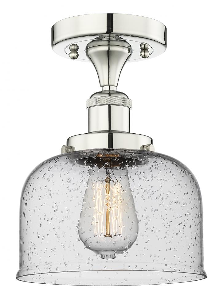 Bell - 1 Light - 8 inch - Polished Nickel - Semi-Flush Mount