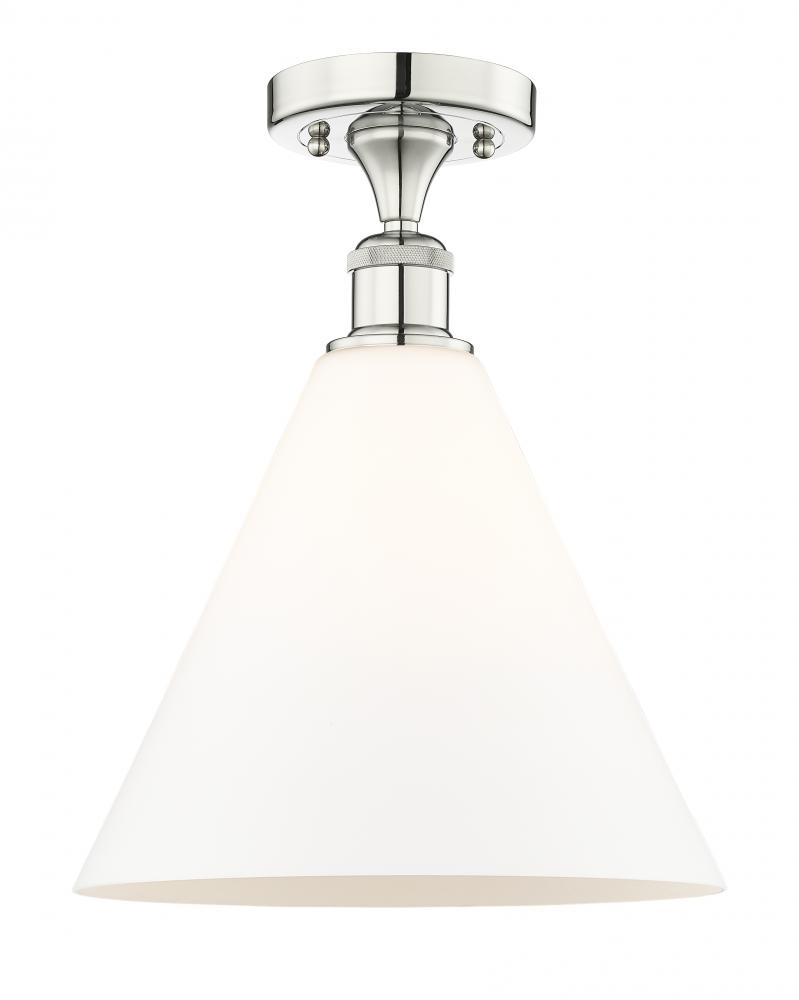 Berkshire - 1 Light - 12 inch - Polished Nickel - Semi-Flush Mount