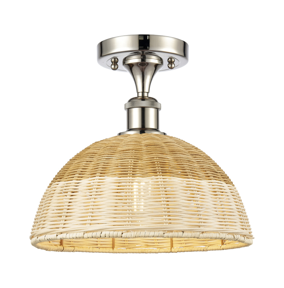 Bristol Natural II - 1 Light - 12 inch - Polished Nickel - Semi-Flush Mount
