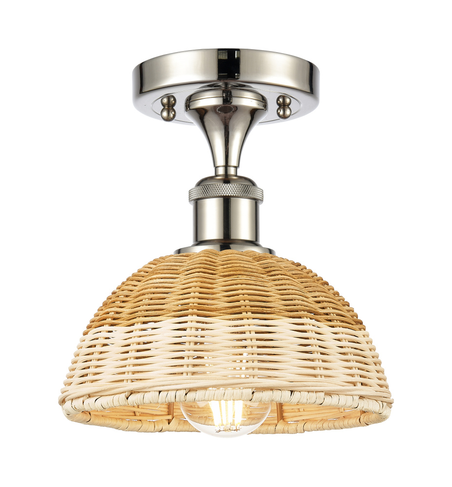 Bristol Natural II - 1 Light - 8 inch - Polished Nickel - Semi-Flush Mount