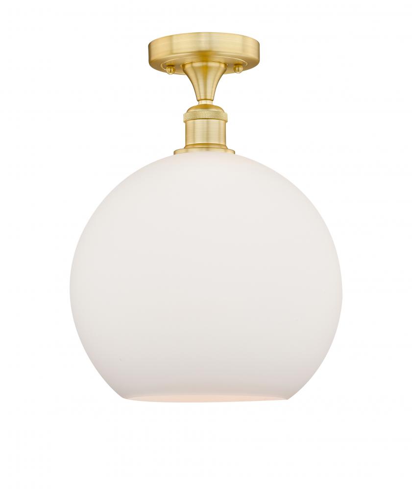 Athens - 1 Light - 12 inch - Satin Gold - Semi-Flush Mount