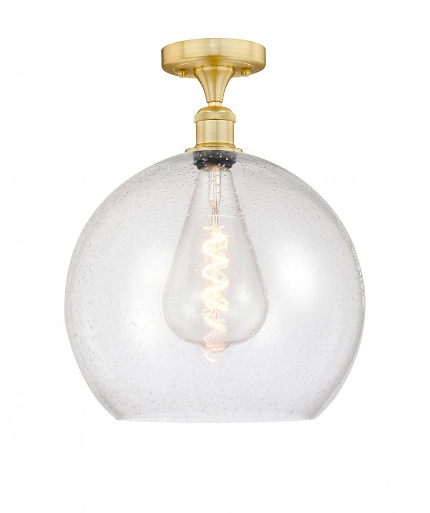 Athens - 1 Light - 14 inch - Satin Gold - Semi-Flush Mount